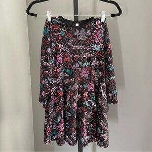Tea Collection Majestic Pagodas Tiered Peplum Dress Girl's Size 8